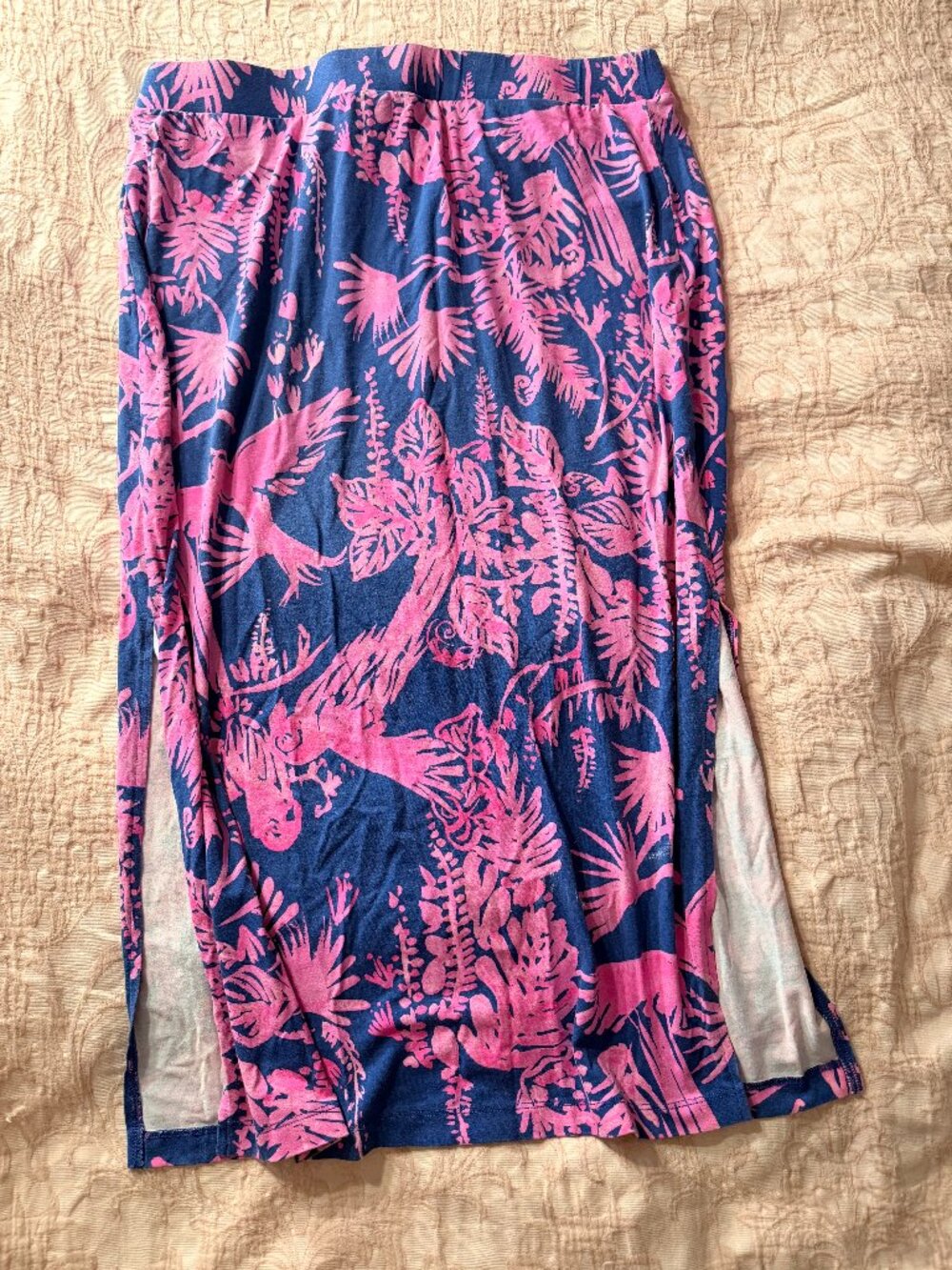 Lilly Pulitzer Kemi midi skirt in Night Caw Indigo Large L